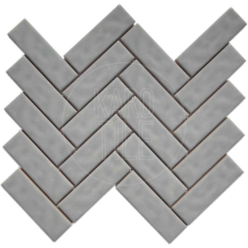 GRAY HERRINGBONE MOSAIC KAROTILE Producing Porcelain Tile Mosaics   TRBC2003 